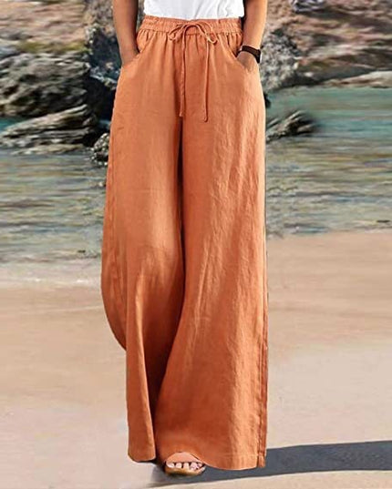Loose Cotton And Linen Wide Leg Pants