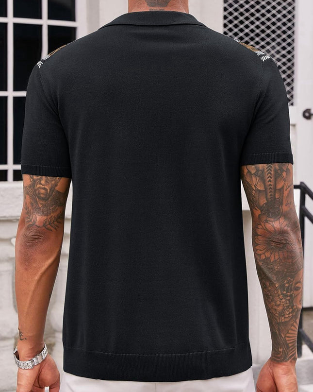 Men's Casual Striped Jacquard Sweater