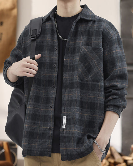 Men's Autumn And Winter Loose Long-sleeved Shirt Jacket Versatile Stain-resistant Top