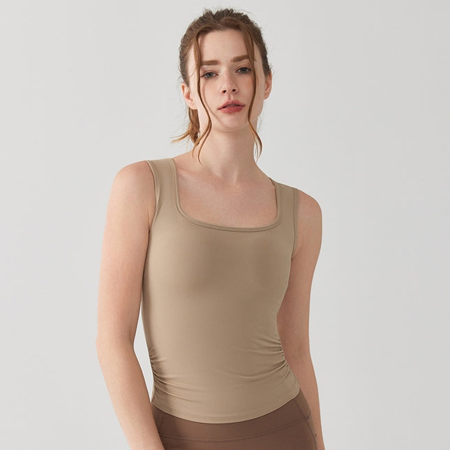 Long Yoga Vest Women's One-piece Fixed Cup Outer Wear Sling