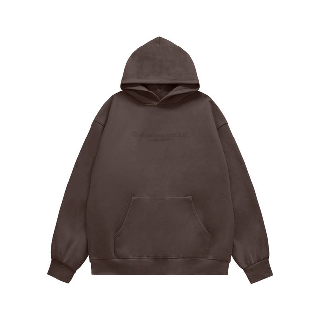 Men's Gel Printing Velvet Padded Hooded Sweatshirt