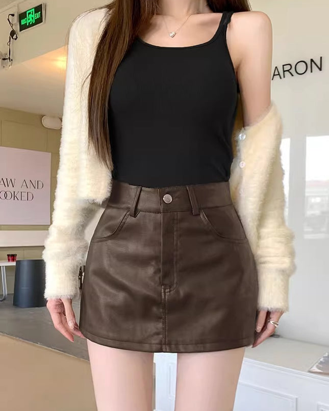 Women's Fall Winter Fashion Special High Waist Short Skirt