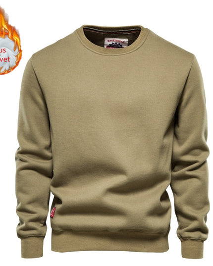 Men's Solid Color Pullover Sports Round Neck Bottoming Shirt Sweater