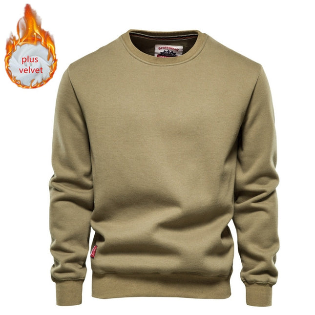 Men's Solid Color Pullover Sports Round Neck Bottoming Shirt Sweater