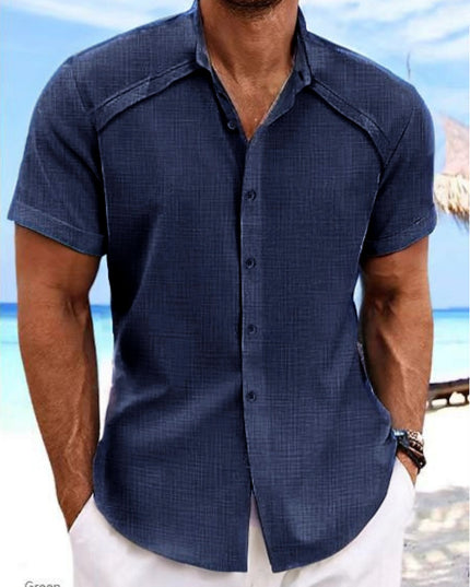 Hawaiian Casual Short Sleeve Solid Color
