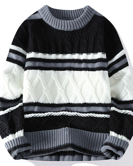 Round Neck Men's Casual Sweater – Soft Cotton Pullover for Autumn & Winter