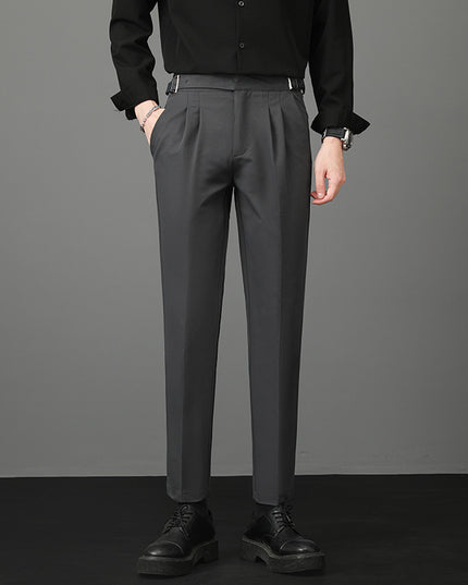 Young Men's Trousers Suit Pants Slim Fit