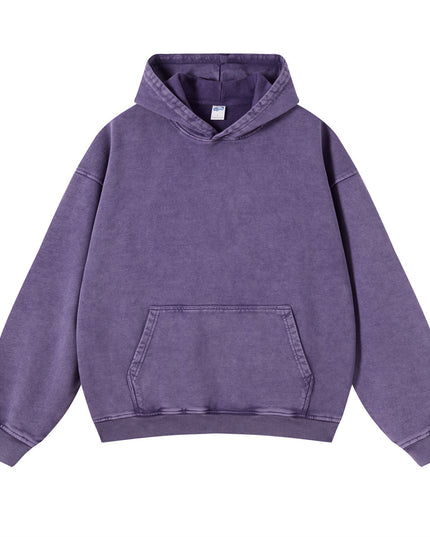 Distressed Hooded Sweater Loose Wash Men