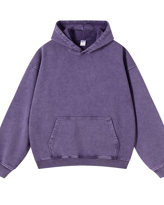 Distressed Hooded Sweater Loose Wash Men