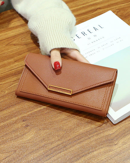 A Multi-functional Buckle Retro Thin Coin Purse From Japan And South Korea