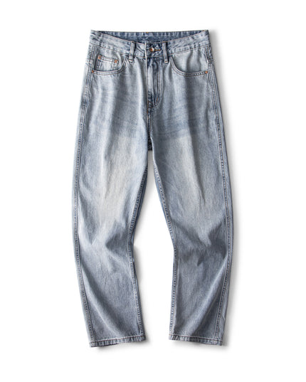 High Street Washed-out Vintage Casual Wide-leg Trousers