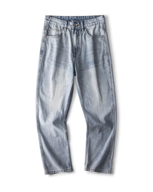 High Street Washed-out Vintage Casual Wide-leg Trousers