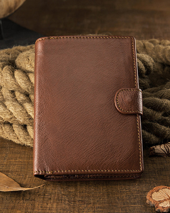 Men's Handmade Literary Vertical Leather Wallet