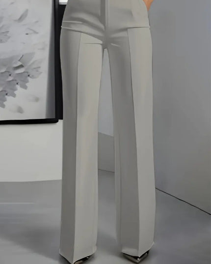 Women's White Minimalist Pants Made Of Polyester