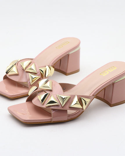Season Open Toe High Shoes Chunky Heel All-matching Women's Simple Outdoor Sandals
