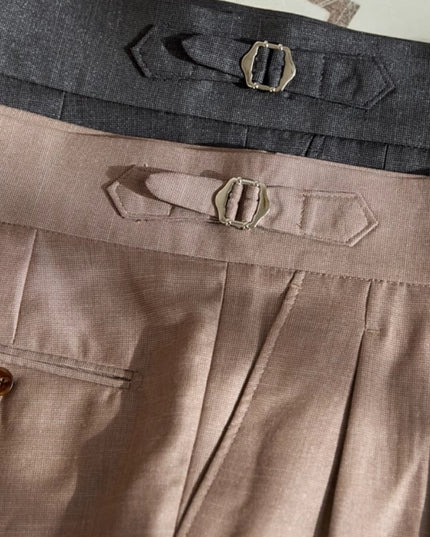Retro Italian Wool Blended Lightweight Casual Suit Pants