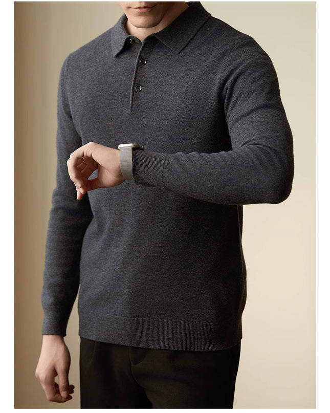 Men's Polo Collar Business Casual Sweater
