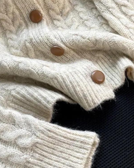 Retro Sweet Art Thickened Sweater Coat Loose Korean Style