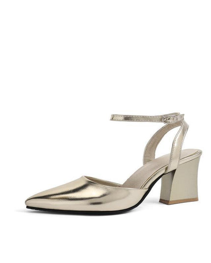 Women's Thick High Heel Pump Pointed Sandals