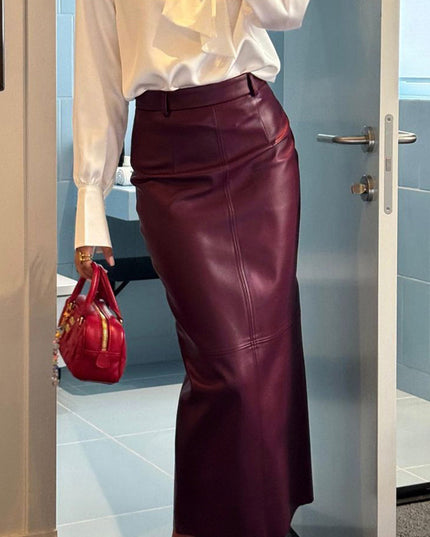 Temperament High Waist Split Skirt