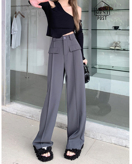 Narrow Wide-leg Pants Women's High Waist Slimming Loose