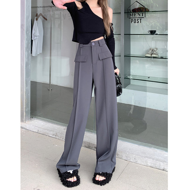 Narrow Wide-leg Pants Women's High Waist Slimming Loose