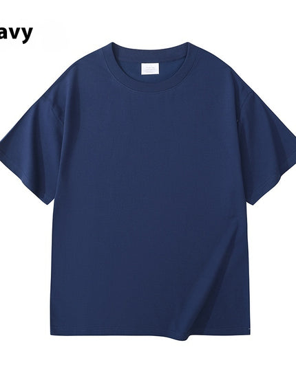 Heavy Men And Women Solid Color Young Couple T-shirt