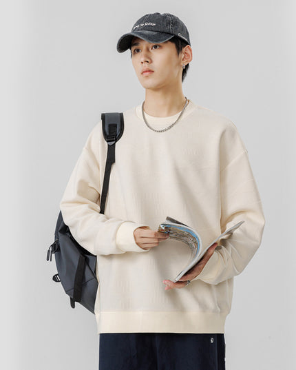 Round Neck Top Loose Casual Long Sleeves
