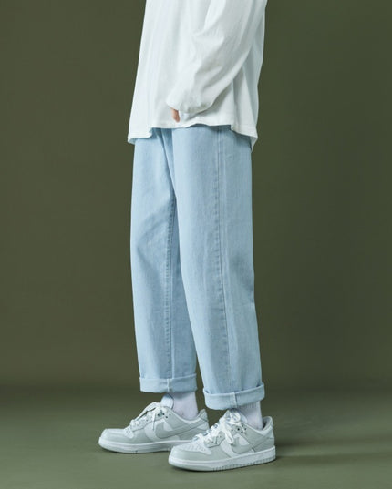 Straight Cropped Jeans Men's Loose