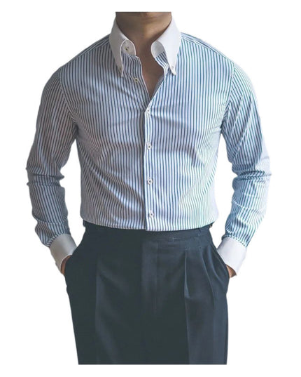 Casual Striped Shirt Men's Long Sleeve Vintage Top