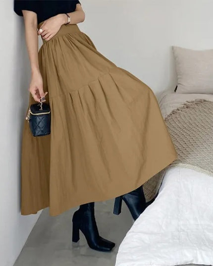 Women's Elastic Waist Fashion Pleated Loose Dress