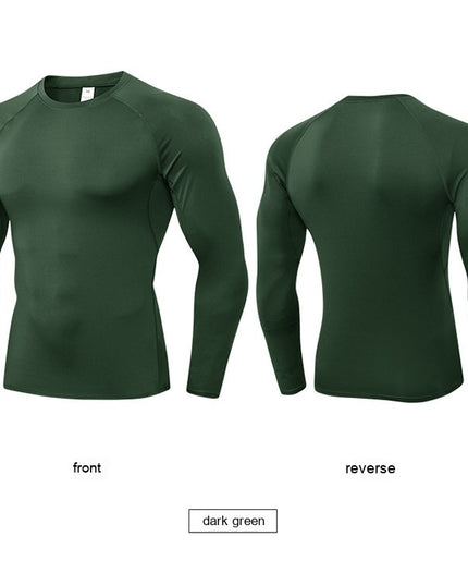 Workout Clothes Men's Long Sleeve Quick-drying High Elastic Tights