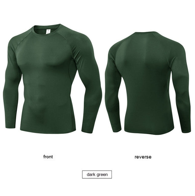 Workout Clothes Men's Long Sleeve Quick-drying High Elastic Tights