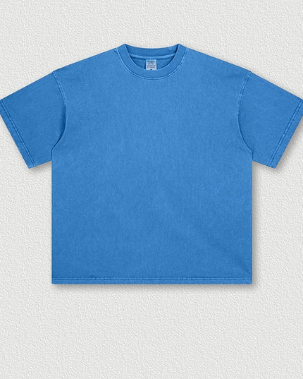 Heavy Washed Solid Color Short Sleeve Men And Women Same Style