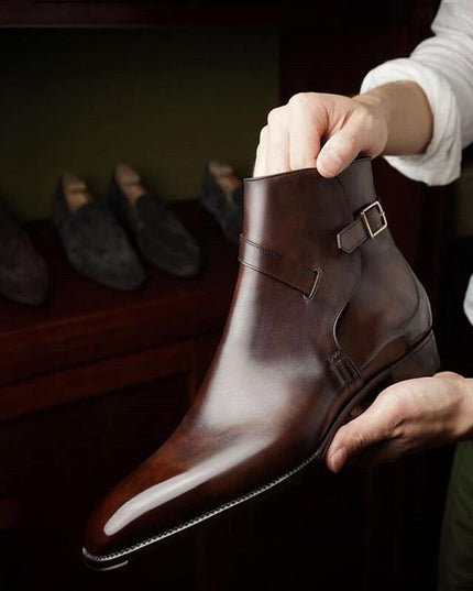 Men's Shoes Explosive Style Men's Boots Buckle Ankle Casual Men's Shoes