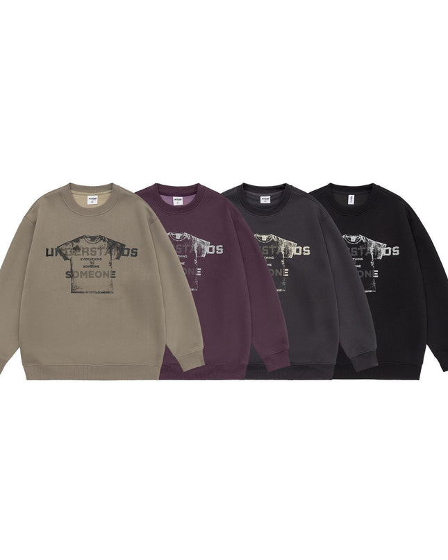 Design Sense Printed Crew Neck Sweatshirt Men