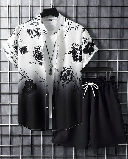 Beach Style Short Sleeve Shirt Men's Suit