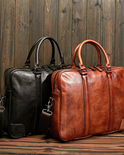 Skeleton-Skin Genuine Leather High-Grade Briefcase | Ultra-Light & Durable