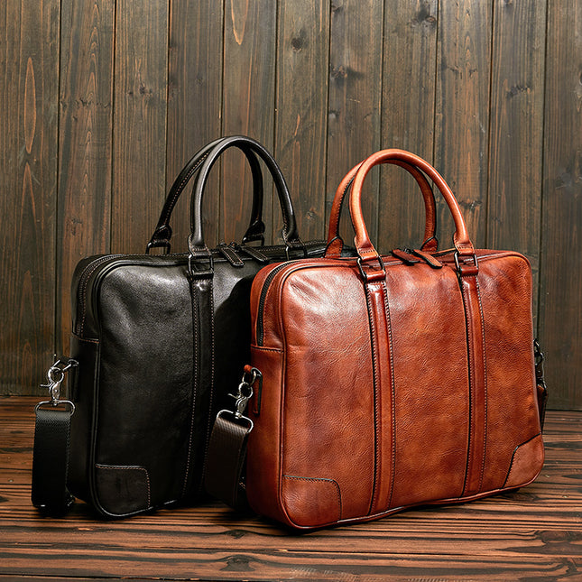 Skeleton-Skin Genuine Leather High-Grade Briefcase | Ultra-Light & Durable