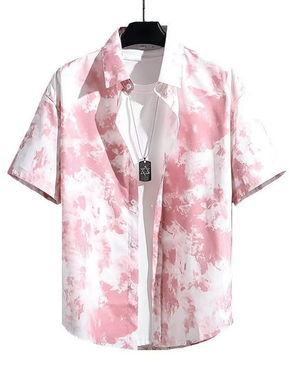 Men's Ice Silk Breathable Summer High-end Printed Shirt