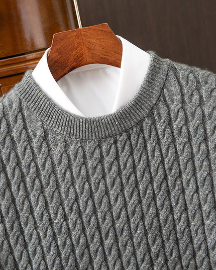 Knitwear Men's Round Neck Loose Thick Twist
