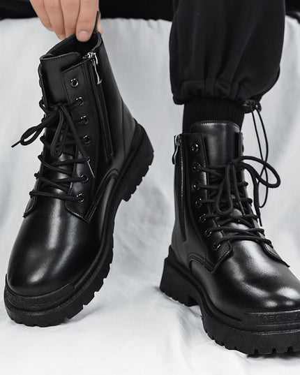 Men's Mid-top Tide British Leather Boots