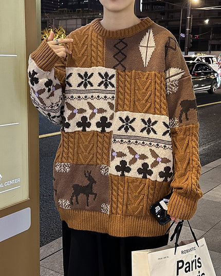 Round Neck Sweater Men's Loose Sweater