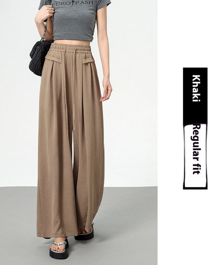 Texture Ice Silk Wide-leg Pants