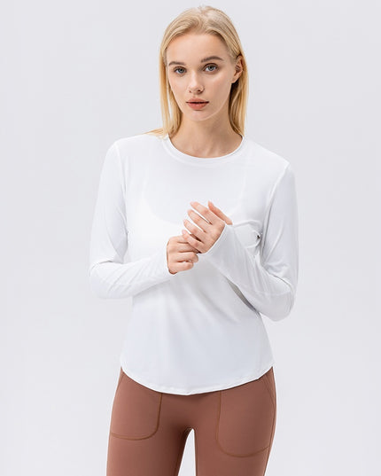 Women's Ice Silk Sun Protection Sports Long Sleeve Running Fitness