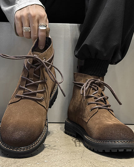 Outdoor Wear-resistant Short Boots Matte Leather Boots