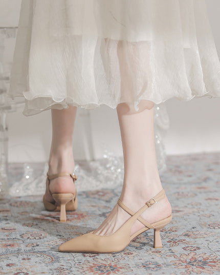 Women's French Retro Pointed-toe Stiletto Sandals