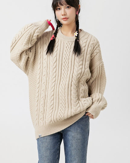 Japanese-style Retro Brocade Same Round Neck Sweater