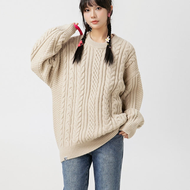 Japanese-style Retro Brocade Same Round Neck Sweater