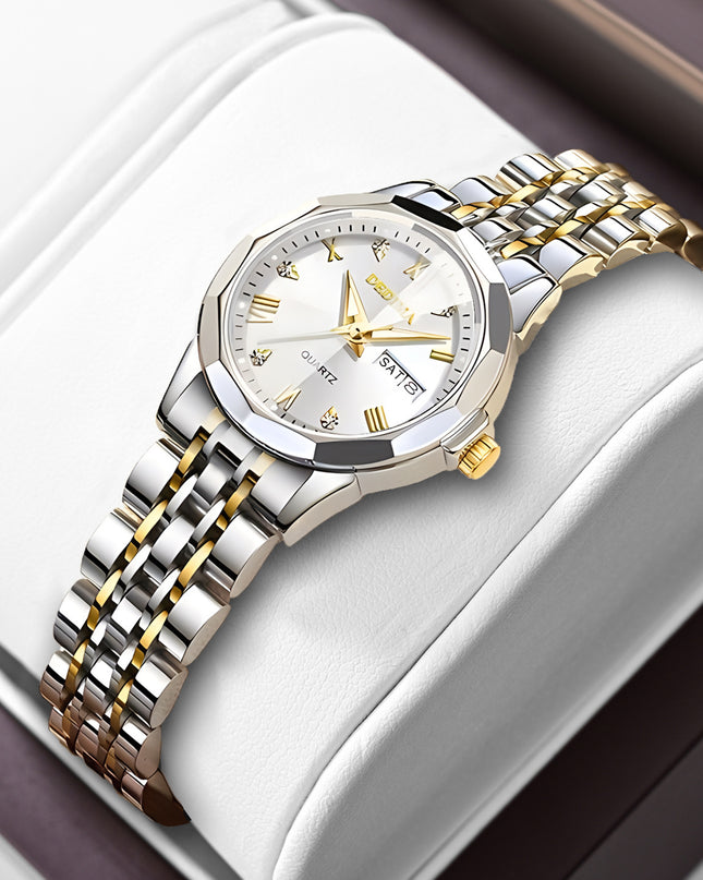 Diamond Double Calendar Waterproof Luminous Watch